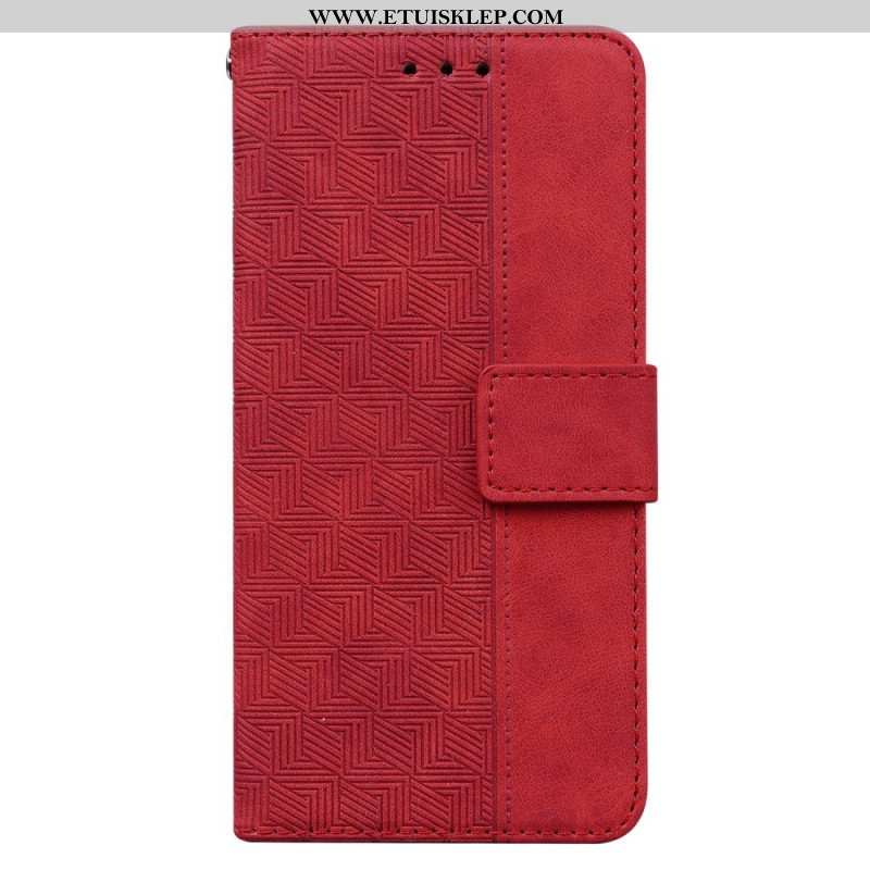 Etui Folio do Honor Magic 5 Lite z Łańcuch Pasiasty Wzór